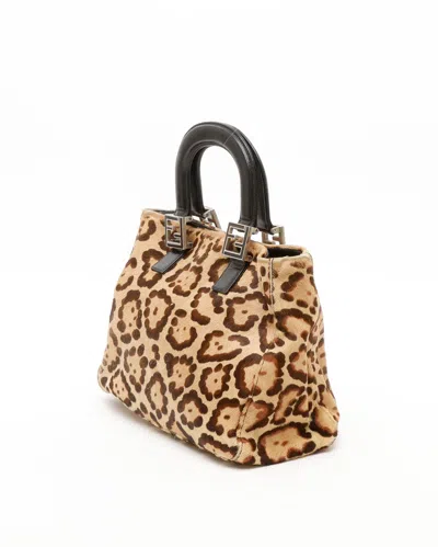 Fendi Leopard Pony Tote Bag