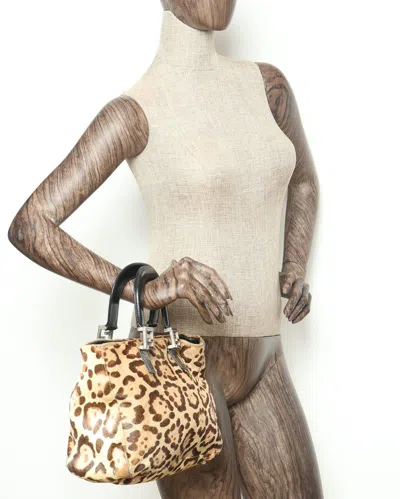 Fendi Leopard Pony Tote Bag