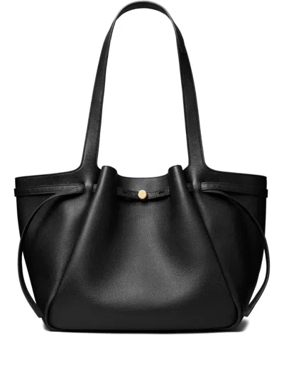 Tory Burch Tote Bag With Double Handles And Gold-tone Hardware In Black