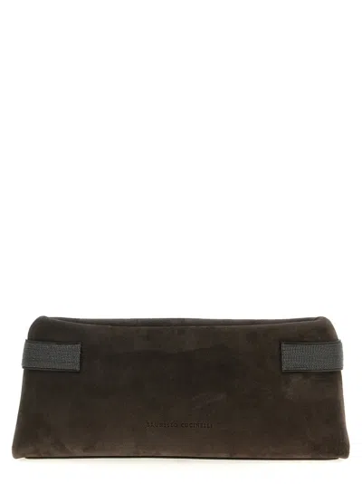 Brunello Cucinelli 'essence' Pouch In Brown