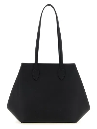 Valextra Medium Vivi Leather Tote Bag In Black