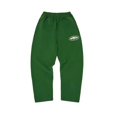 Pre-owned Corteiz Island Puff Print Open Hem Sweatpant 'green' | Men's Size M