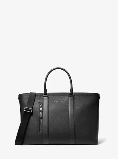 Michael Kors Hudson Pebbled Leather Tote Bag In Black