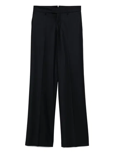 Berwich Pleated Straight-leg Trousers In Blue