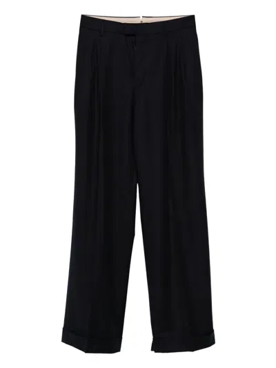 Berwich Pleated Straight-leg Trousers In Blue