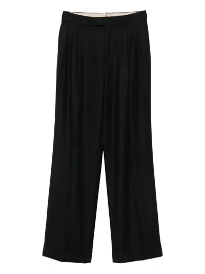 Berwich Pleated Straight-leg Trousers In Black