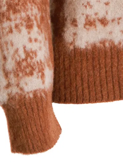 Piacenza Cashmere Roll-neck Patterned Sweater In Brown