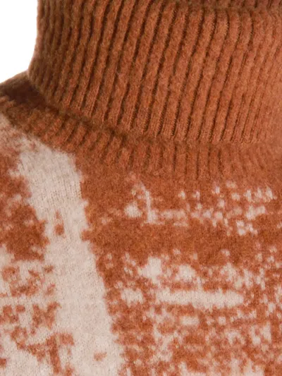 Piacenza Cashmere Roll-neck Patterned Sweater In Brown