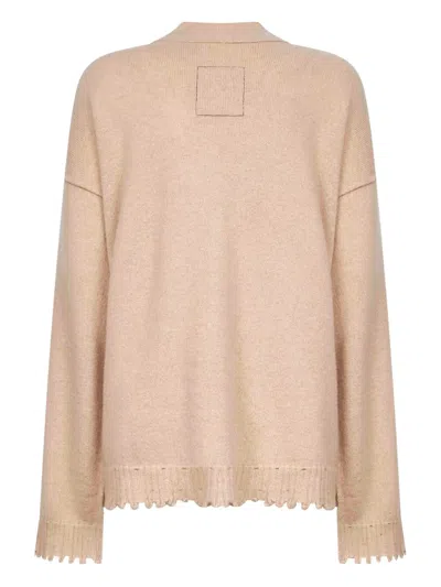 Uma Wang Beige Cashmere Knit Over Cardigan In Neutral