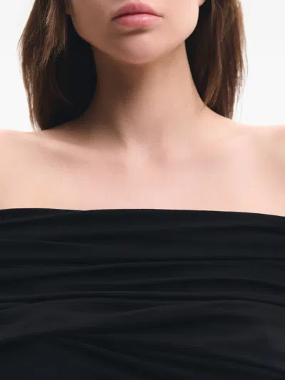Lika Off-shoulder Draped Top In Black