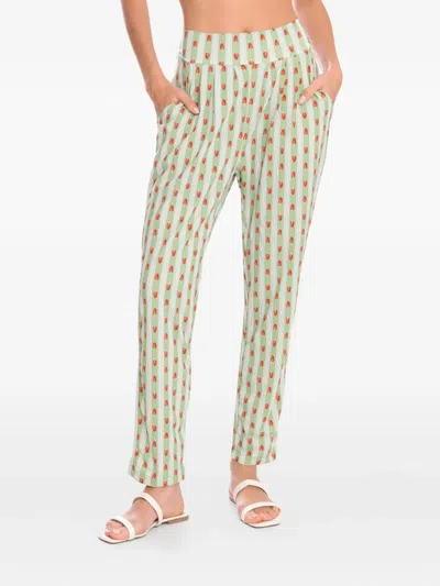 Brigitte Striped Trousers In Green