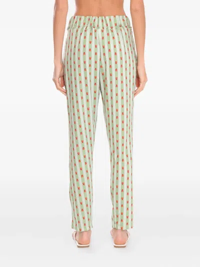 Brigitte Striped Trousers In Green
