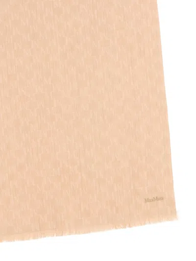 Max Mara Logo-pattern Scarf In Neutral