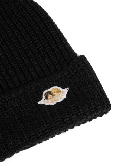 天使缀饰罗纹套头帽