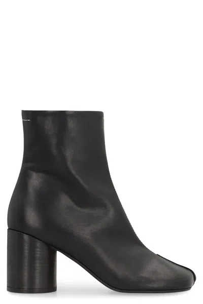 Mm6 Maison Margiela Mm6 By Maison Margiela Black Leather Ankle Booties In Black
