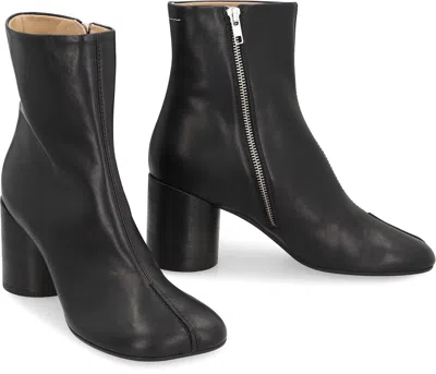 Mm6 Maison Margiela Mm6 By Maison Margiela Black Leather Ankle Booties In Black