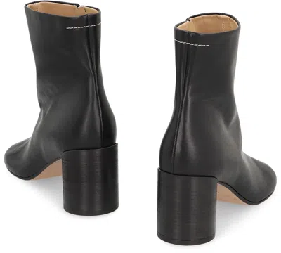 Mm6 Maison Margiela Mm6 By Maison Margiela Black Leather Ankle Booties In Black