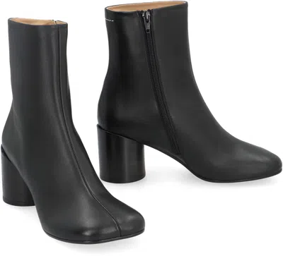 Mm6 Maison Margiela Mm6 By Maison Margiela Black Leather Ankle Booties In Black