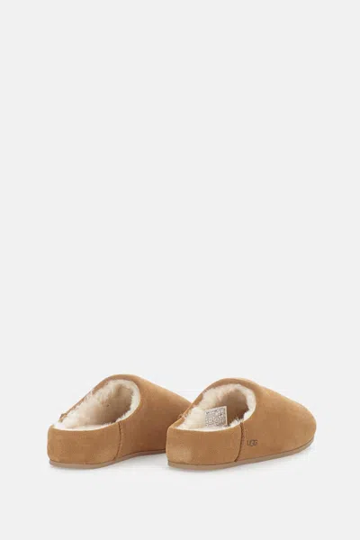 Ugg Slip-on Sandals With Smooth Suede Exterior In Brown