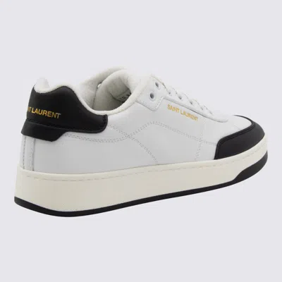 Saint Laurent White And Black Leather Sneakers In Multi