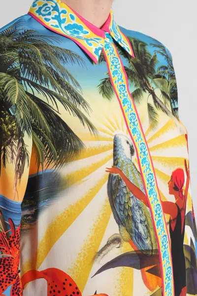 Alice And Olivia Island Dreams Willa Placket Top In Multi