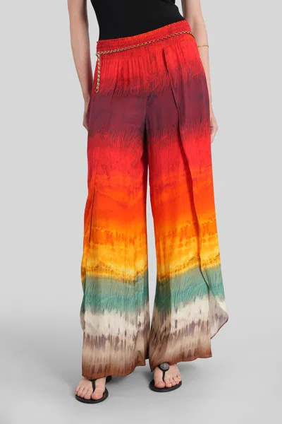 Alice And Olivia Larissa Pants In Red Viscose In Multi
