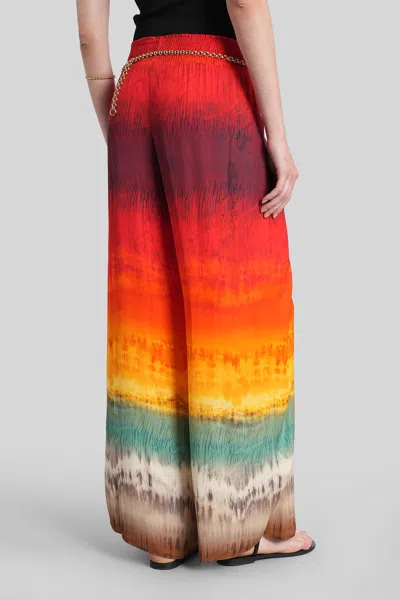 Alice And Olivia Larissa Pants In Red Viscose In Multi