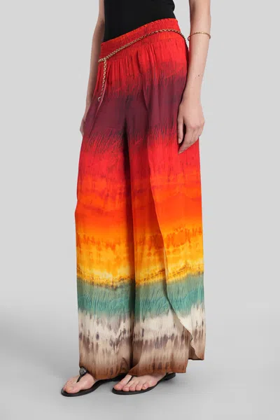 Alice And Olivia Larissa Pants In Red Viscose In Multi