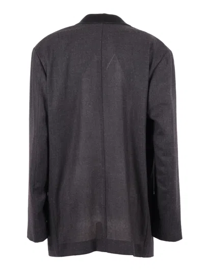 Alberta Ferretti Black Double-breasted Jacket With Peak Revers In Viscose Woman In Black