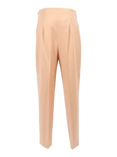 Alberta Ferretti High Waist Straight-leg Tailored Pants With Pleats In Multi