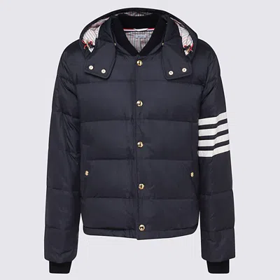 Thom Browne Navy Down Jacket In Blue