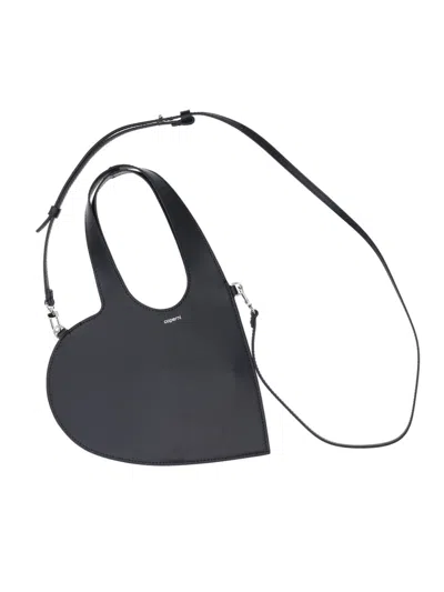 Coperni Baby Heart Leather Crossbody Bag In Black