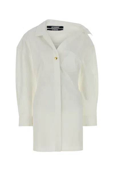 Jacquemus Women's La Mini Robe Chemise Dress In White