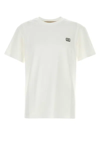 Valentino Garavani Cotton T-shirt With Vlogo Patch In White