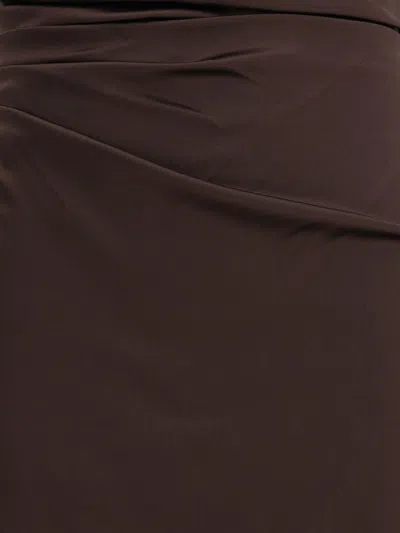 Staud Long Phare Dress In Brown