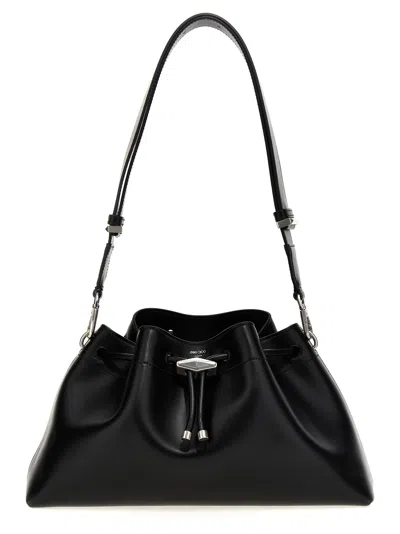 Jimmy Choo E/w Bon Bon Soft Shiny Leather Bag In Black