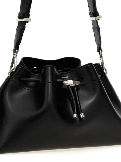 Jimmy Choo E/w Bon Bon Soft Shiny Leather Bag In Black