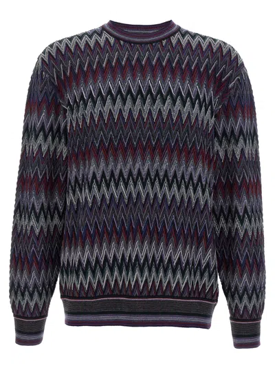 Missoni Zigzag Pattern Sweater Sweaters And Cardigans Blue In Multi