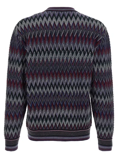 Missoni Zigzag Pattern Sweater Sweaters And Cardigans Blue In Multi