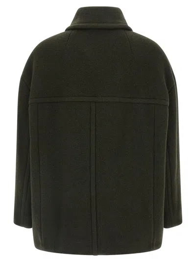 Isabel Marant Double-breasted Green Jacket With Structured Collar And Large Buttons In Green