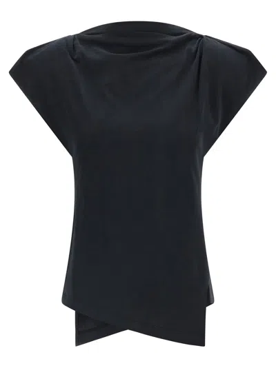 Isabel Marant Sebani Asymmetric Cotton-jersey T-shirt In Black
