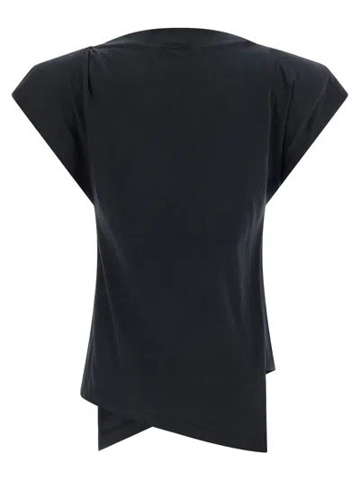 Isabel Marant Sebani Asymmetric Cotton-jersey T-shirt In Black