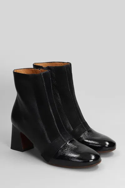 Chie Mihara 55mm Fitas Patent-leather Block-heel Boots In Black