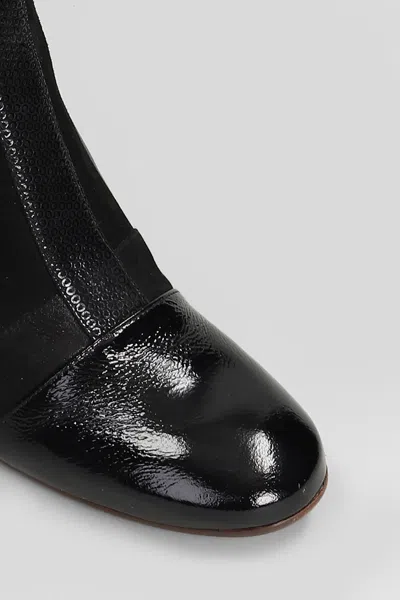 Chie Mihara 55mm Fitas Patent-leather Block-heel Boots In Black