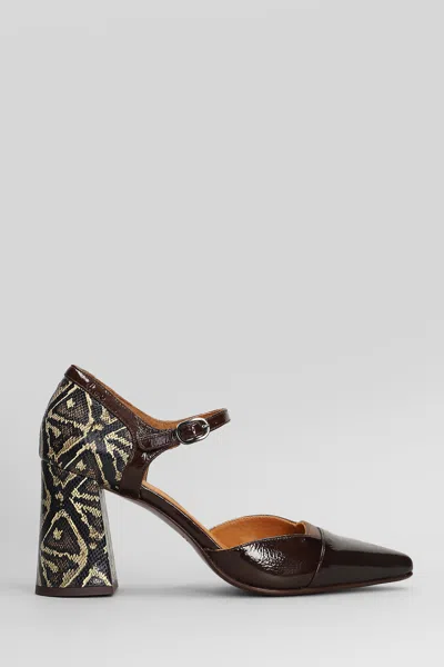 Chie Mihara 75mm Patterned-block Heel Pumps In Brown