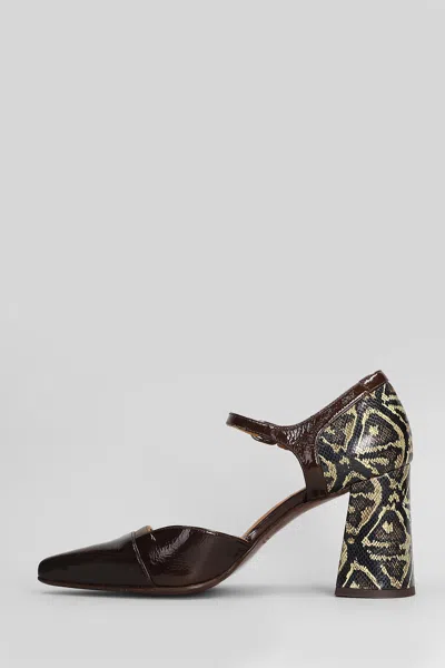 Chie Mihara 75mm Patterned-block Heel Pumps In Brown