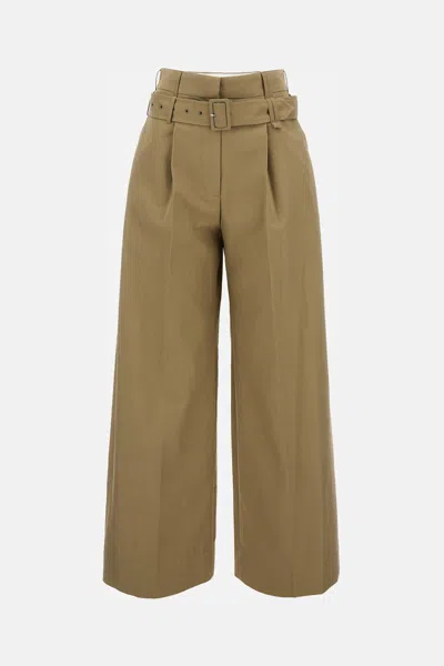 Simone Rocha Multi Belt Loop Pleated Wide Leg Trousers In Neutral