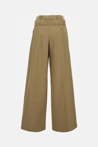 Simone Rocha Multi Belt Loop Pleated Wide Leg Trousers In Neutral