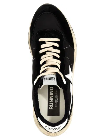 Golden Goose Black Leather Sneakers With Contrasting Design Elements In Multi
