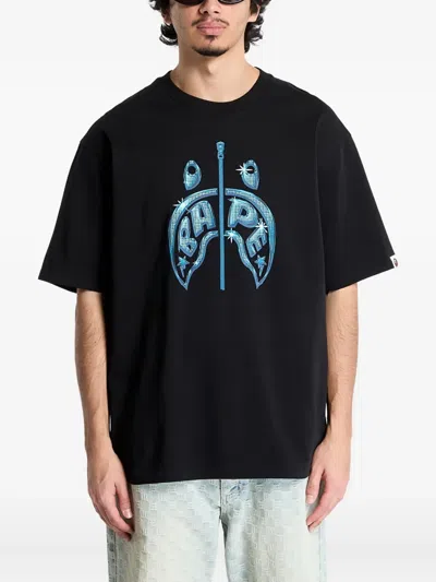 A Bathing Ape Shark Graphic-print T-shirt In Animal Print